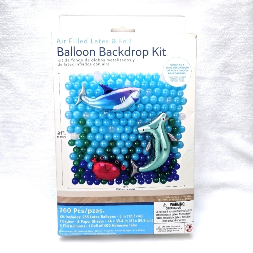 Air Filled Latex & Foil Under The Sea Balloon Backdrop Kit For Party